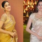 Janhvi Kapoor looks gorgeous in a Beautiful Golden Saree