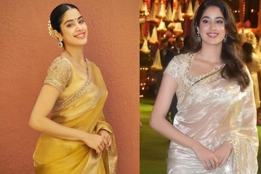 Janhvi Kapoor looks gorgeous in a Beautiful Golden Saree